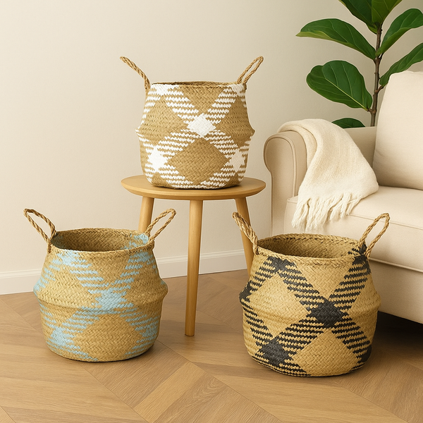 Criss Handwoven Seagrass Basket (Large)