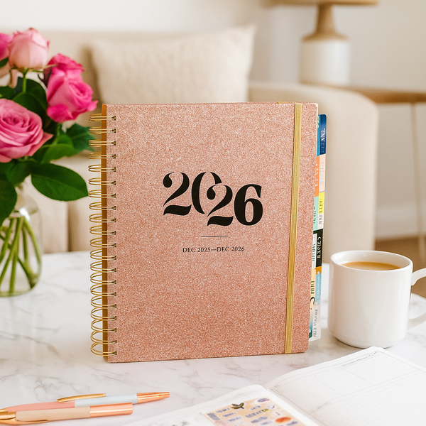 2026 Glitter Hardcover Weekly & Monthly Planner