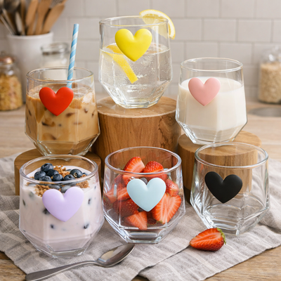 Diamond Glass with Resin Bold Heart (350ml)