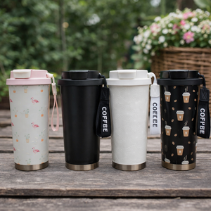 500ml stainless steel coffee tumbler with anti-leak lid