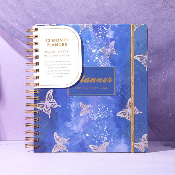 2026 Butterfly Hardcover Weekly & Monthly Planner