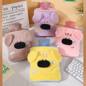 2000ml plush hot water bag with cute dog design