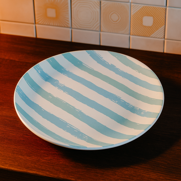 Brush Stripe Ceramic Dinner Plate (10 inches)