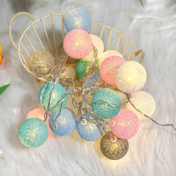 Cotton Ball Fairy Lights – 20 LEDs (3M)