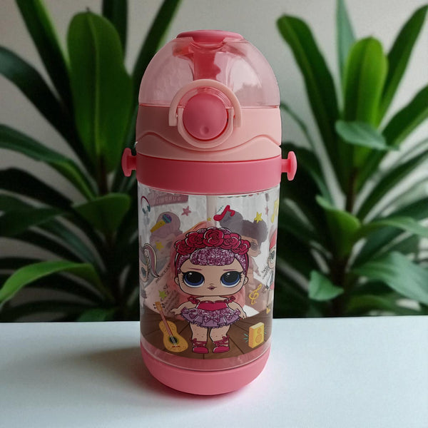 Doll Kids Plastic Water Bottle with Pop-Up Lid (450ml)
