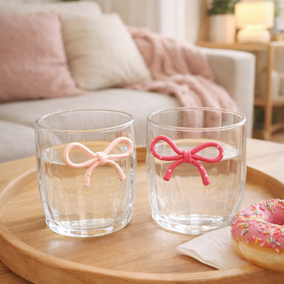 Clear Glass with Resin Bow (350ml)