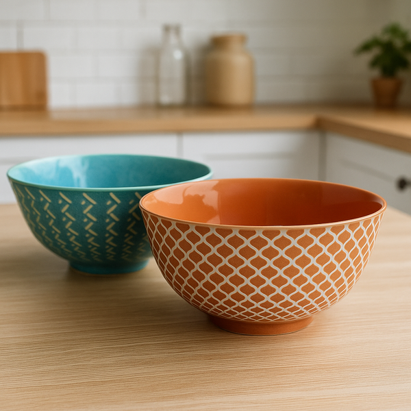 Relic Patterned Ceramic Serving Bowl (8 inch)