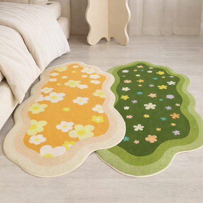 Scalloped Floral Bathroom Rug