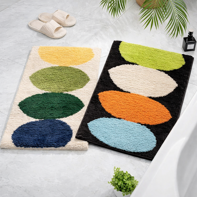 Abstract Oval Pattern Bathroom Rug