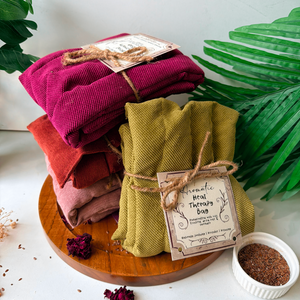 Natural rice and flaxseed neck heating pad