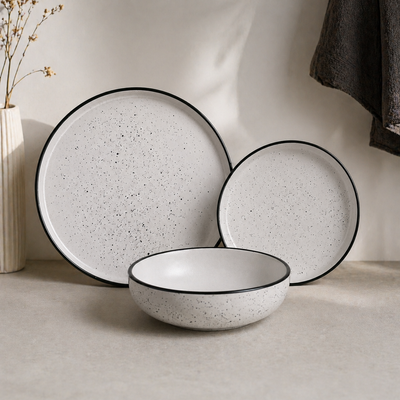 White Speckled Ceramic Dinnerware Series