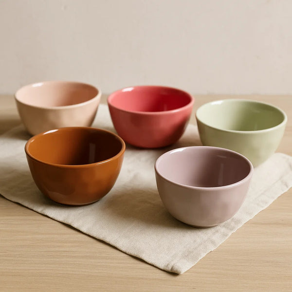Pastel Ripple-Textured Ceramic Bowl (5 inches)