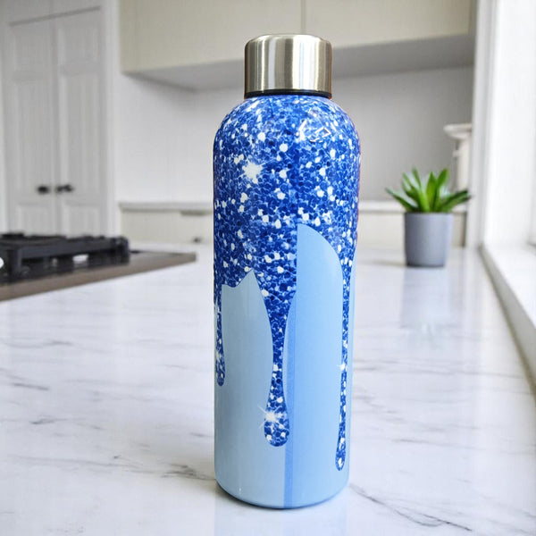 Blue Galaxy Drip Water Bottle (500ml)