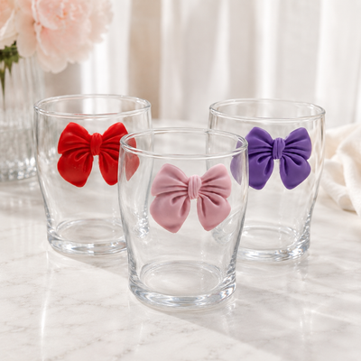Specialty Cute Micron Glass with Resin Bow (310ml)