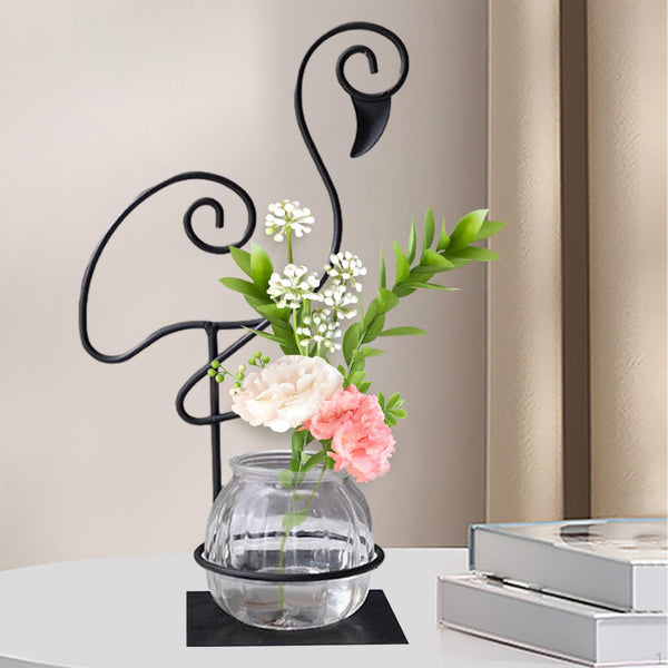 Metal Flamingo Hydroponic Planter
