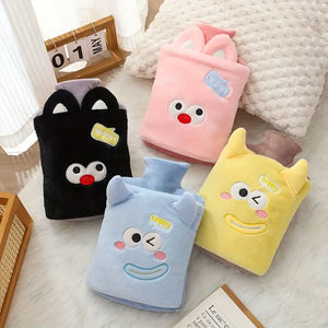 2000ml plush hot water bag with cartoon monster design