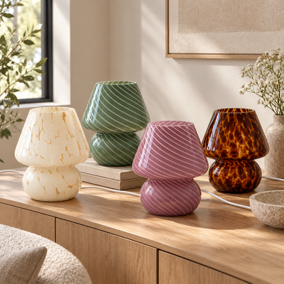 Modern Swirl Glass LED Table Lamp (USB Powered)