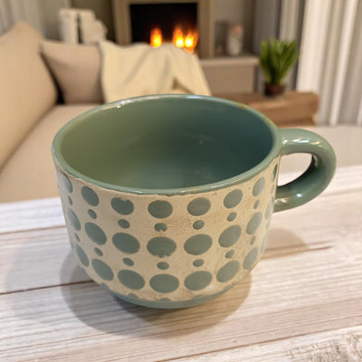 Rustic Polished Ceramic Drinking Mug - 300ml