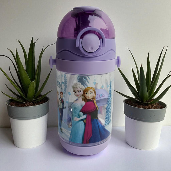 Frozen Fuse Kids Plastic Water Bottle with Pop-Up Lid (450ml)