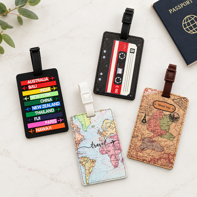 Vintage Destinations Theme Luggage Tags
