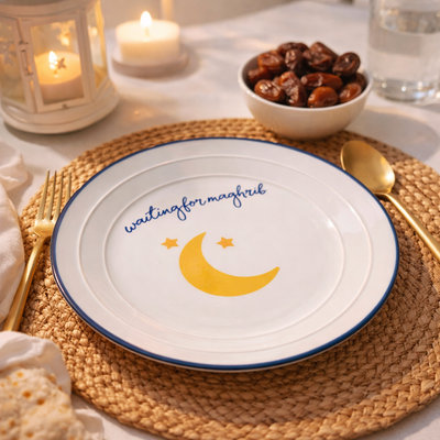 Ceramic Ramadan Plate Waiting for Maghreb (8 inch)