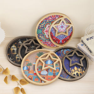 Printed Wooden Moon Star Serving Platter