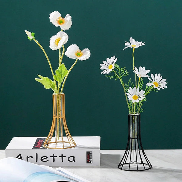 Slim Metal Cage Vase