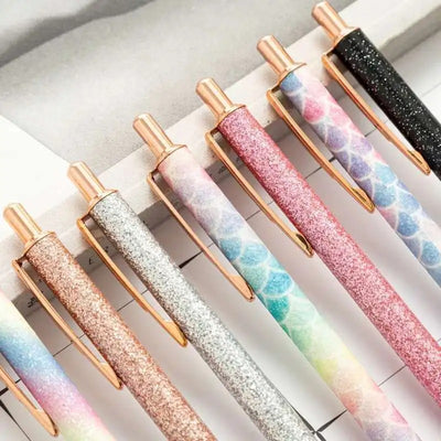 Glitter Metal Ball Pen with Black Refill Ink