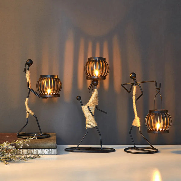 Tribal Wire - Metal Art Candle Holder