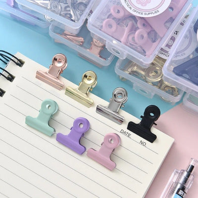 8-Piece Pastel Office Binder Clips