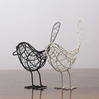 Metal Wire Bird Sculptures