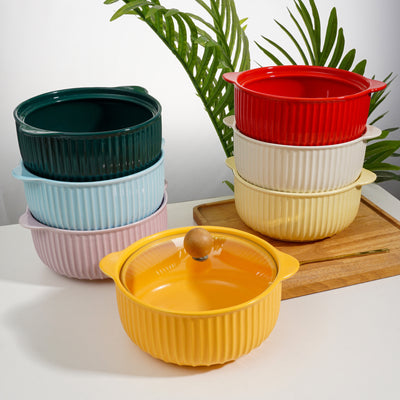 Ceramic Casserole Dish with Glass Lid (800ml)