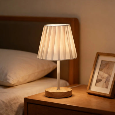 Minimal Pleated Shade LED Table Lamp (USB Powered)
