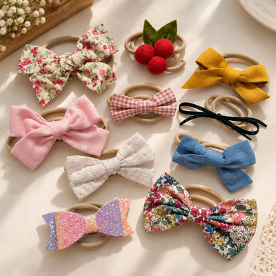 Baby Nylon Headband Set - Mixed Bows, Set of 10