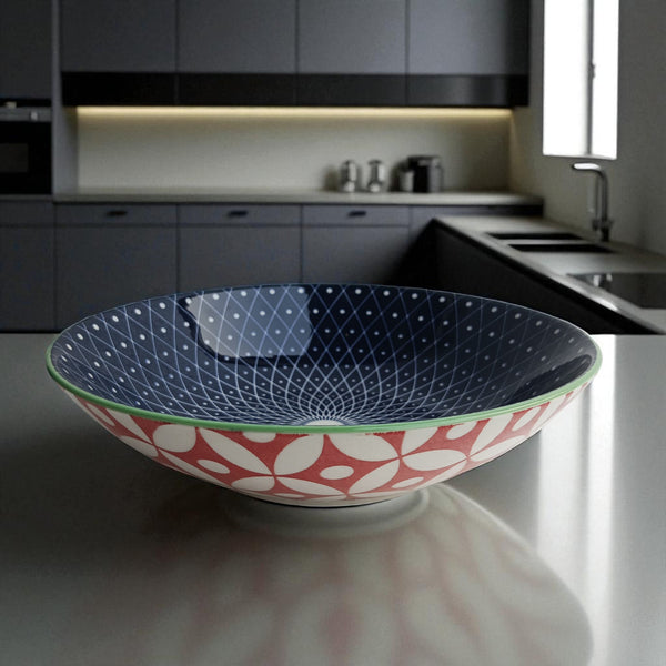 Blue Stars Ceramic Serving Bowl (10inch)