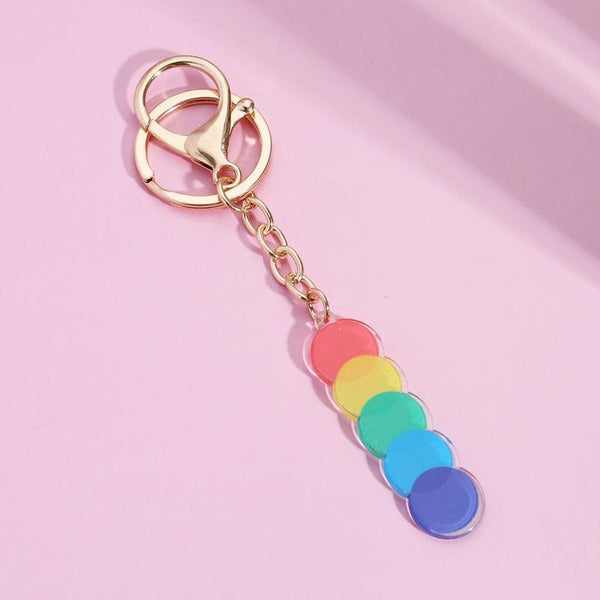 Rainbow Dots Keychain