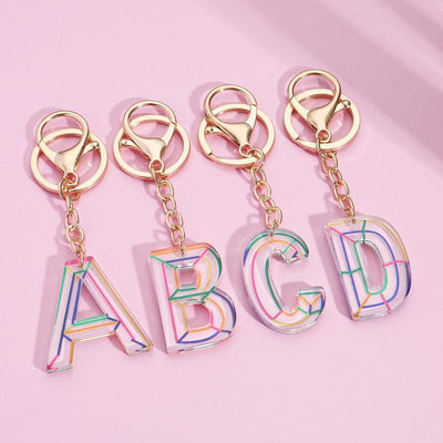 Rainbow Letter Keychain